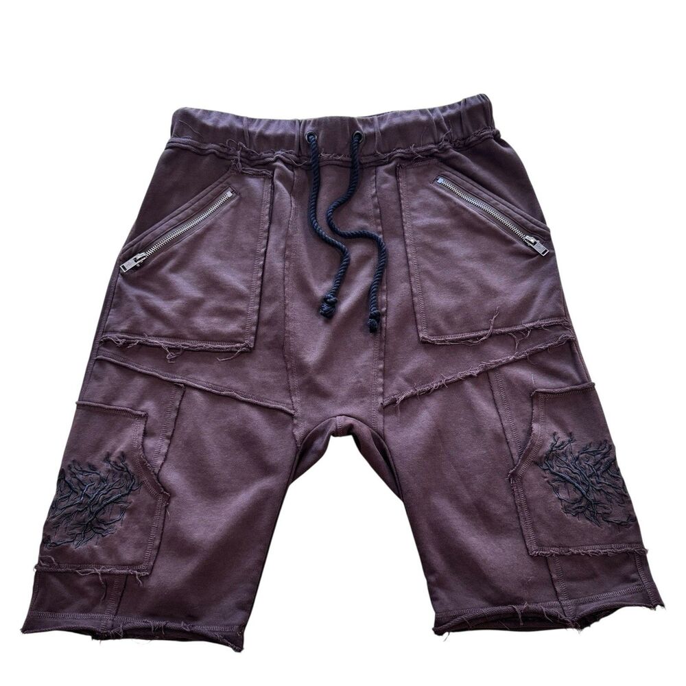 Dolls Kill Darker Waves Echo Unisex Longline Knit Cargo Shorts Medium NEW